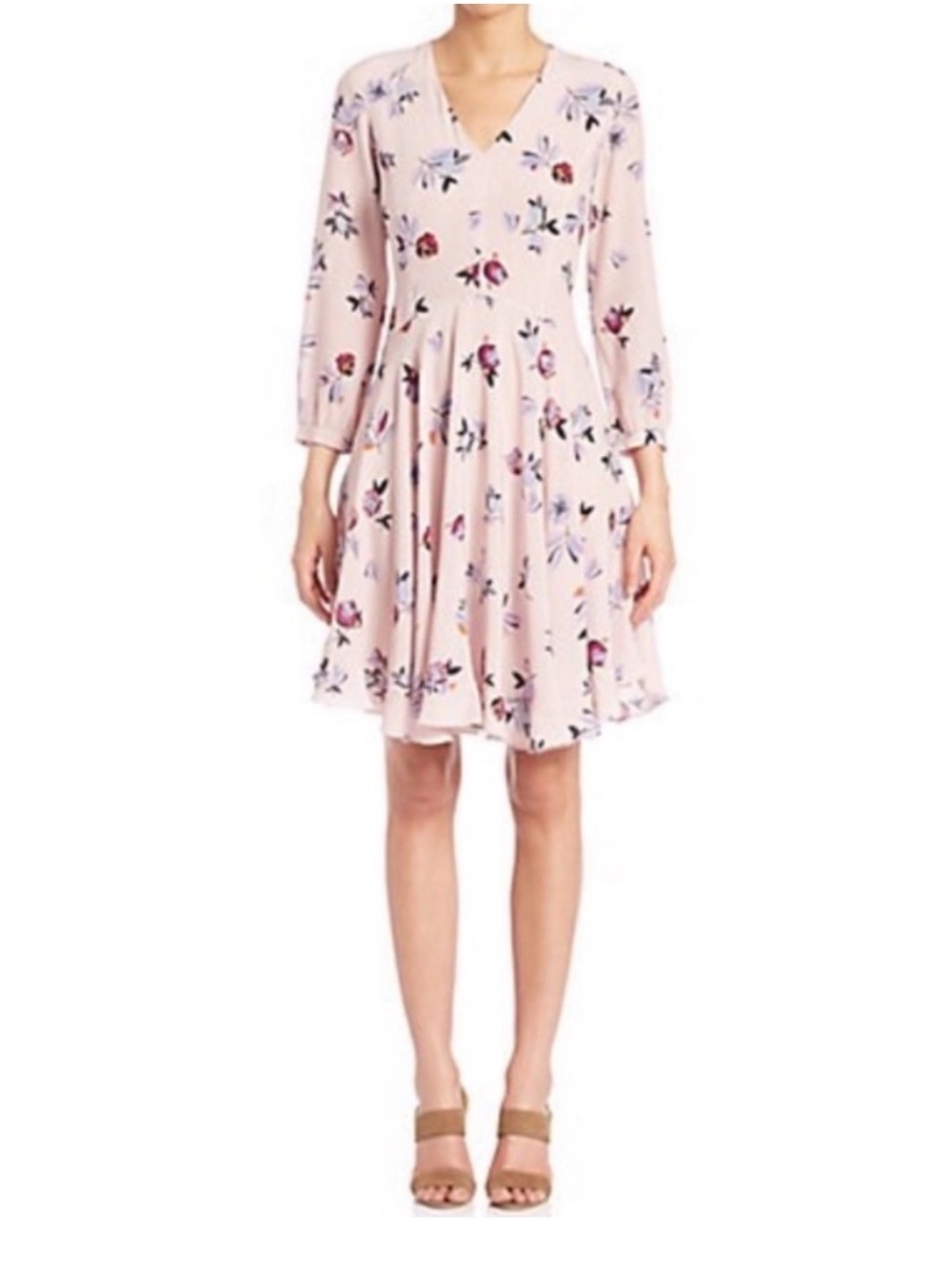 Rebecca Taylor Bellflower Floral Print Dress- 100% Silk Size 4